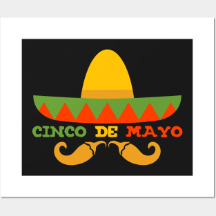 Cinco de Mayo Sombrero and Peppers Posters and Art
